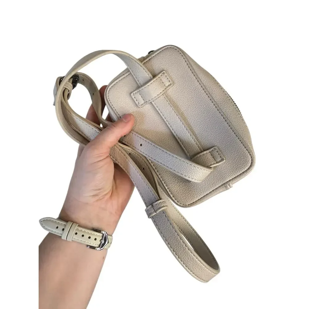 ELA for THE JILLY BOX Micro Belt Bag in Dove Pebble EUC Crossbody Vegan Leather - Picture 7 of 8